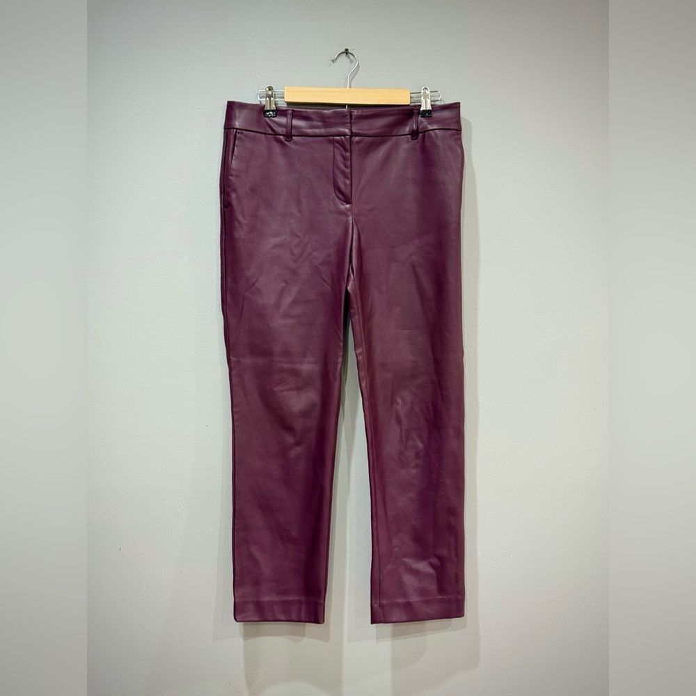 SALE! Plum Ann Taylor Factory Faux Leather Pants Size 6 EUC